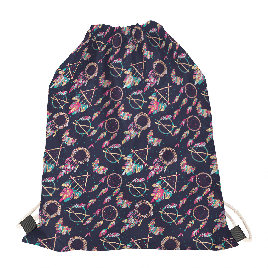 Native American Dream Catcher Print Drawstring Bag