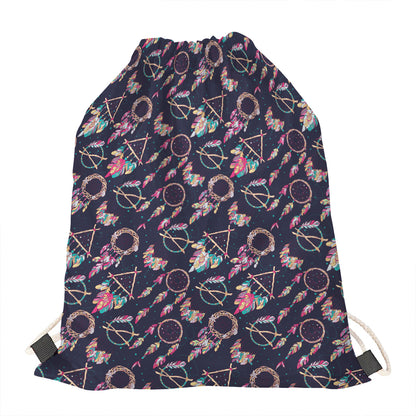Native American Dream Catcher Print Drawstring Bag