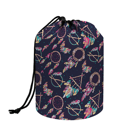 Native American Dream Catcher Print Drawstring Makeup Bag