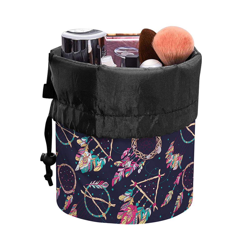 Native American Dream Catcher Print Drawstring Makeup Bag