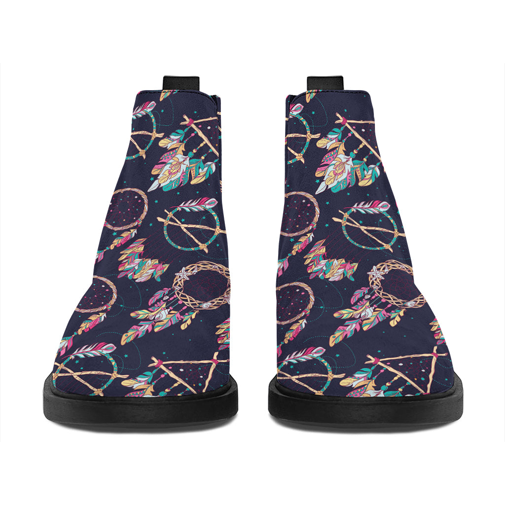 Native American Dream Catcher Print Flat Ankle Boots