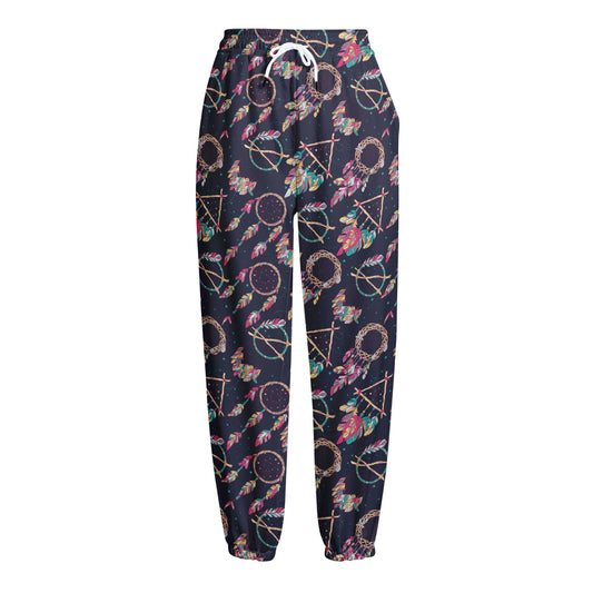 Native American Dream Catcher Print Fleece Lined Knit Pants