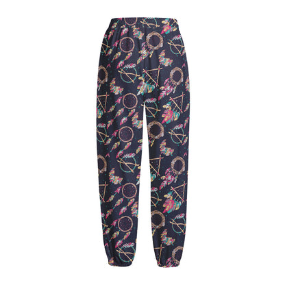 Native American Dream Catcher Print Fleece Lined Knit Pants