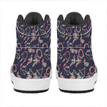 Native American Dream Catcher Print High Top Leather Sneakers