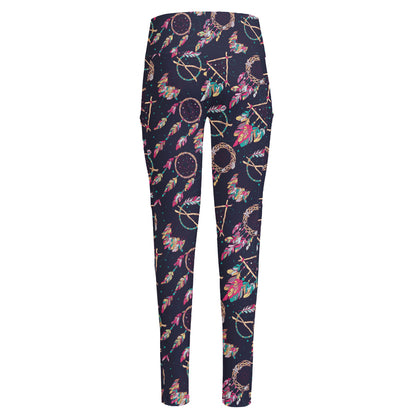Native American Dream Catcher Print High-Waisted Pocket Leggings