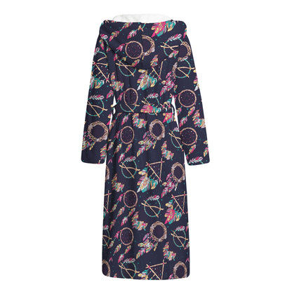 Native American Dream Catcher Print Hooded Bathrobe