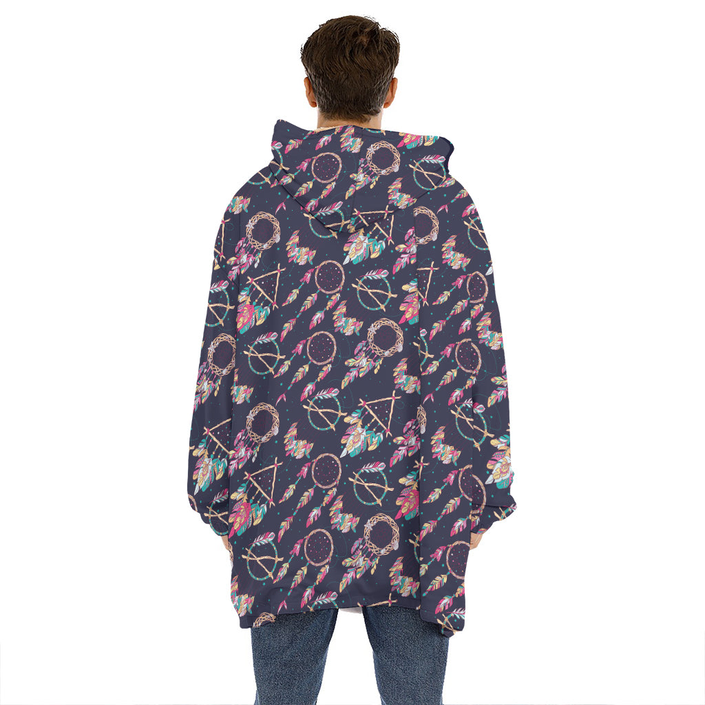 Native American Dream Catcher Print Hoodie Blanket
