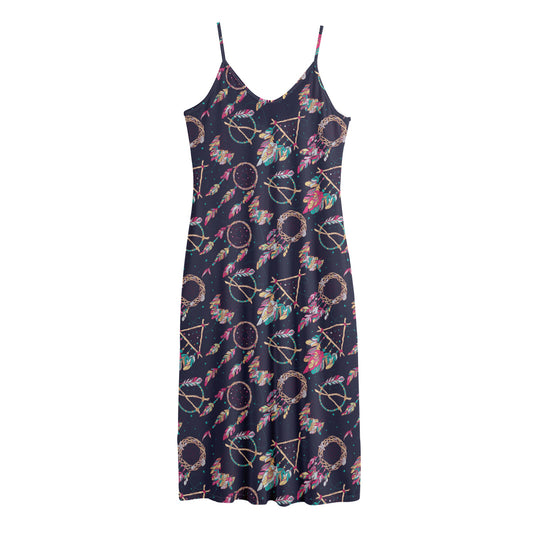 Native American Dream Catcher Print Jersey Midi Cami Dress