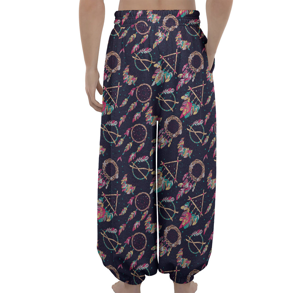Native American Dream Catcher Print Lantern Pants