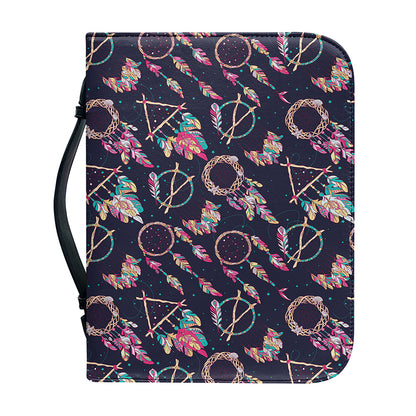 Native American Dream Catcher Print Leather Bible Cover