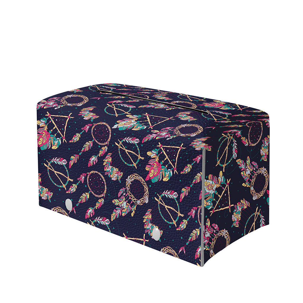 Native American Dream Catcher Print Leather Tissue Box Cover