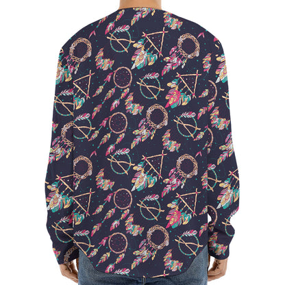 Native American Dream Catcher Print Long Sleeve Baseball Jersey