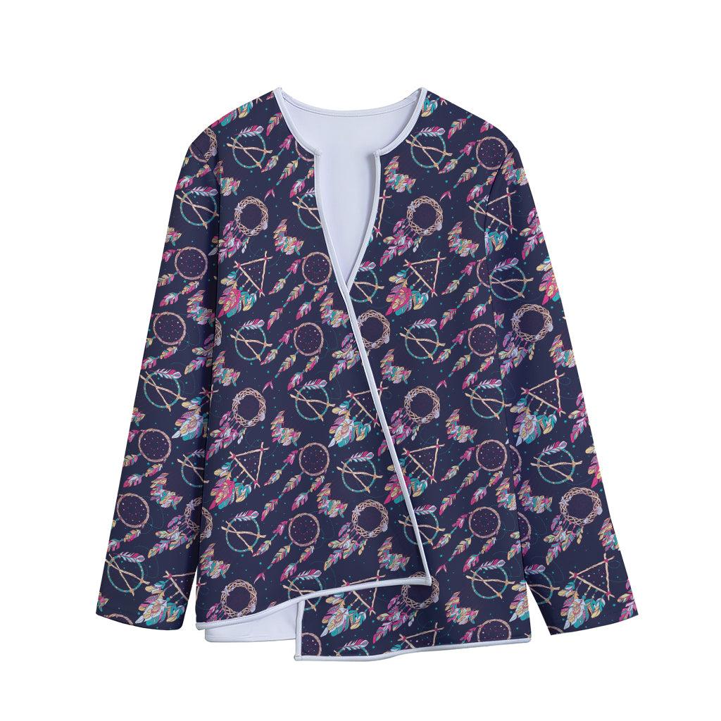 Native American Dream Catcher Print Long Sleeve Short Coat
