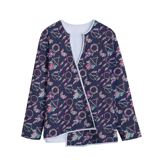 Native American Dream Catcher Print Long Sleeve Short Coat