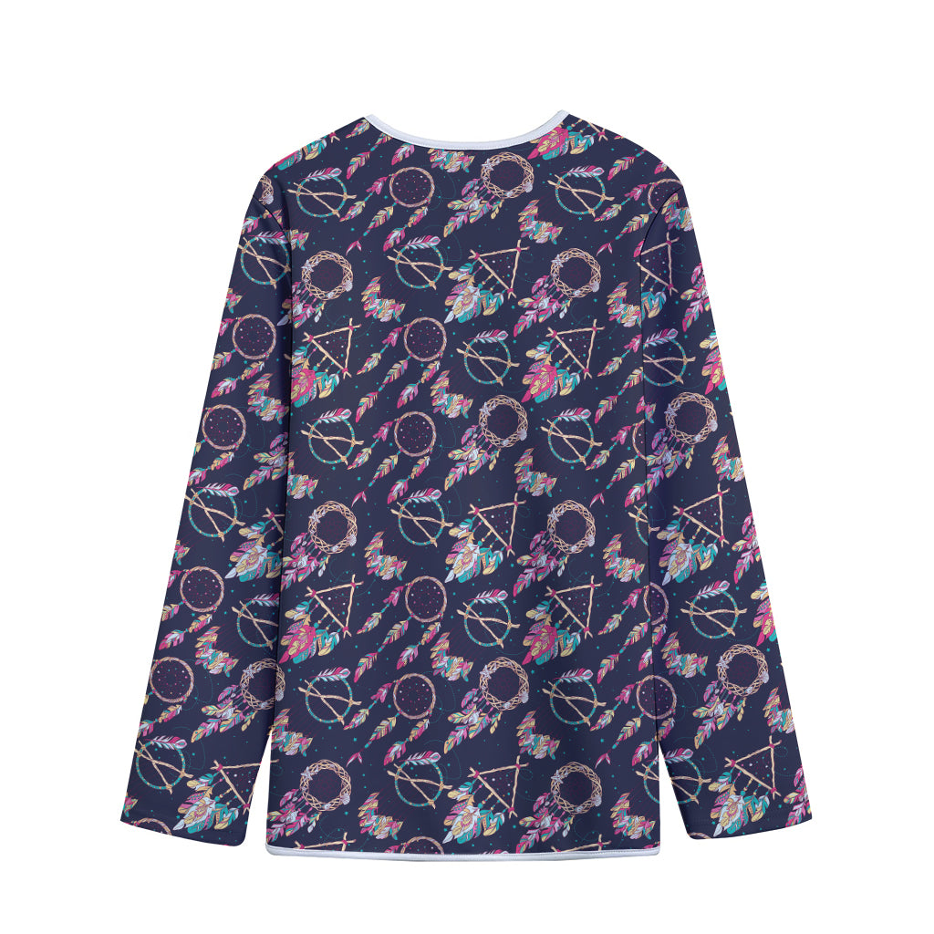 Native American Dream Catcher Print Long Sleeve Short Coat