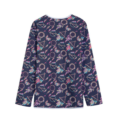 Native American Dream Catcher Print Long Sleeve Short Coat