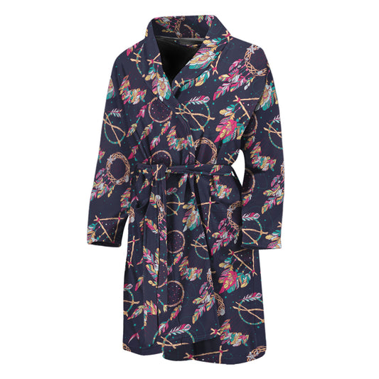 Native American Dream Catcher Print Men's Bathrobe