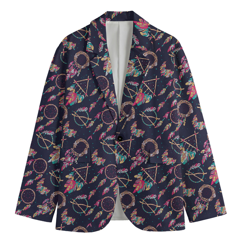 Native American Dream Catcher Print Men's Cotton Blazer