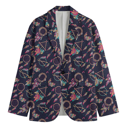 Native American Dream Catcher Print Men's Cotton Blazer