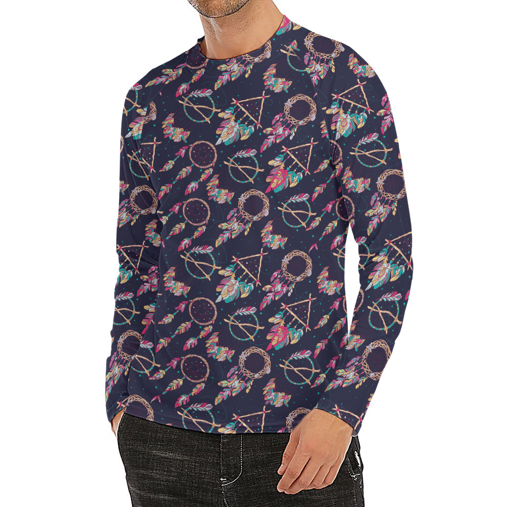 Native American Dream Catcher Print Men's Long Sleeve Rash Guard