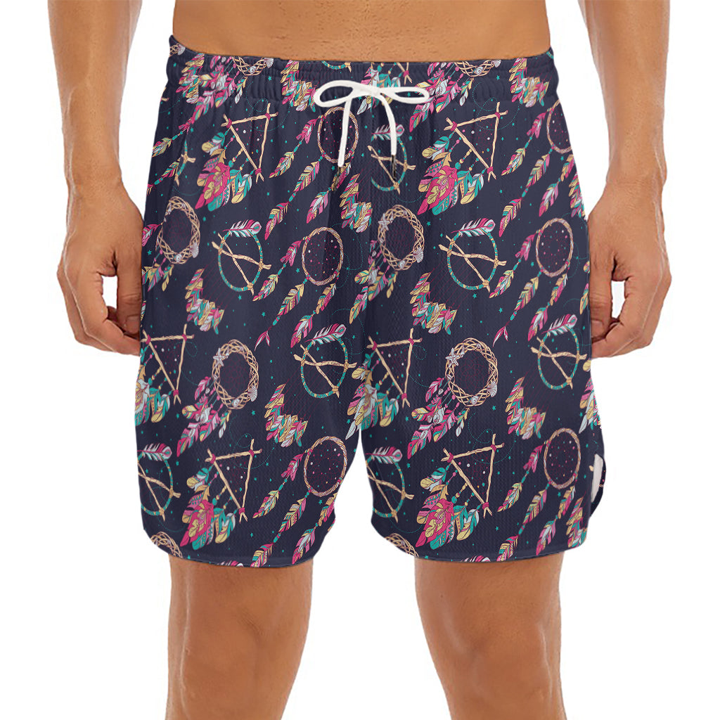Native American Dream Catcher Print Men's Split Running Shorts