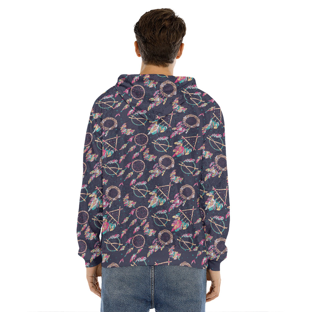 Native American Dream Catcher Print Men's Velvet Pullover Hoodie