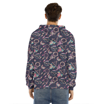 Native American Dream Catcher Print Men's Velvet Pullover Hoodie