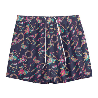 Native American Dream Catcher Print Mesh Shorts