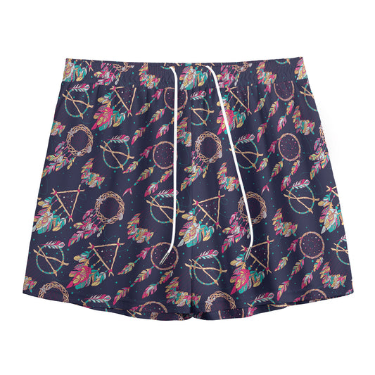 Native American Dream Catcher Print Mesh Shorts