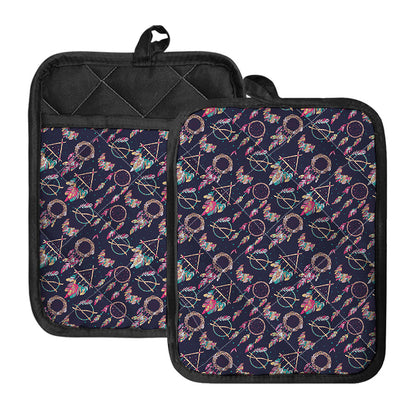 Native American Dream Catcher Print Pot Holders With Pocket