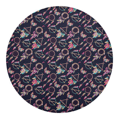 Native American Dream Catcher Print Round Blanket