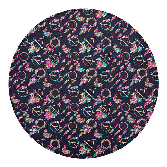 Native American Dream Catcher Print Round Blanket