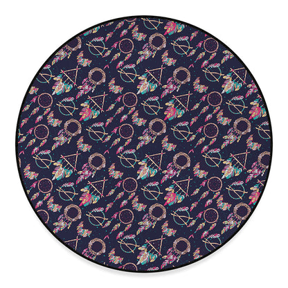 Native American Dream Catcher Print Round Floor Mat