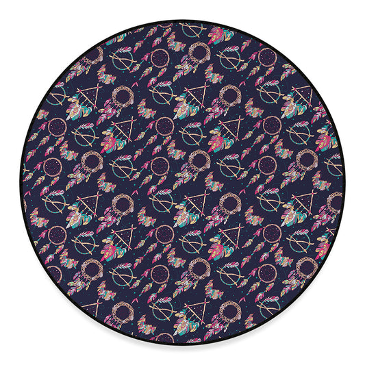 Native American Dream Catcher Print Round Floor Mat