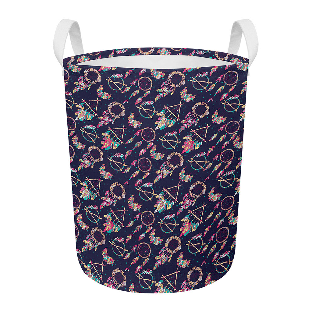 Native American Dream Catcher Print Round Laundry Basket