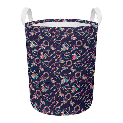 Native American Dream Catcher Print Round Laundry Basket