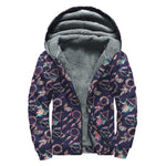 Native American Dream Catcher Print Sherpa Lined Zip Up Hoodie