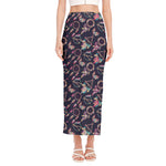 Native American Dream Catcher Print Side Slit Maxi Skirt