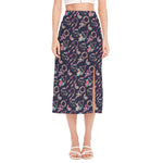 Native American Dream Catcher Print Side Slit Midi Skirt