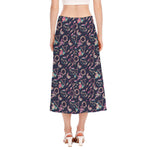 Native American Dream Catcher Print Side Slit Midi Skirt