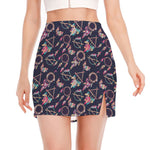 Native American Dream Catcher Print Side Slit Mini Skirt