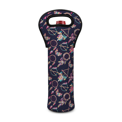 Native American Dream Catcher Print Single Neoprene Wine Tote