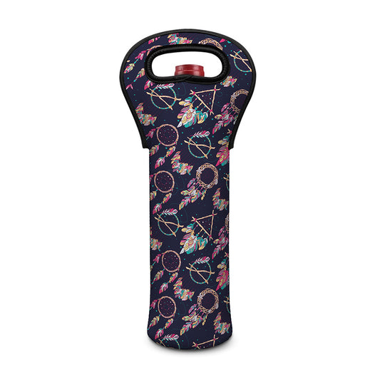 Native American Dream Catcher Print Single Neoprene Wine Tote