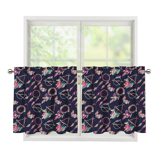 Native American Dream Catcher Print Tier Curtains