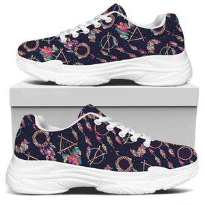 Native American Dream Catcher Print White Chunky Shoes