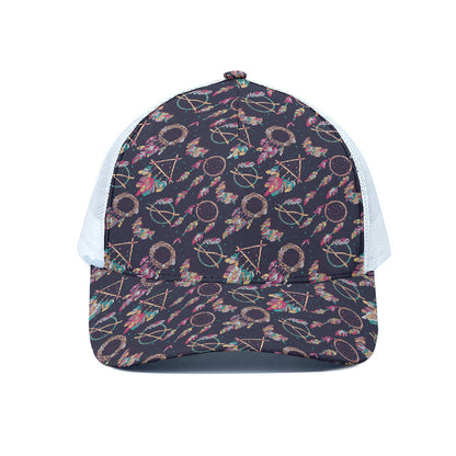 Native American Dream Catcher Print White Mesh Trucker Cap