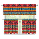 Native American Eagle Pattern Print 3 Piece Kitchen Curtains