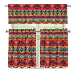 Native American Eagle Pattern Print 3 Piece Kitchen Curtains