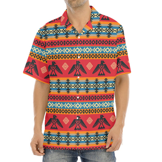 Native American Eagle Pattern Print Aloha Shirt