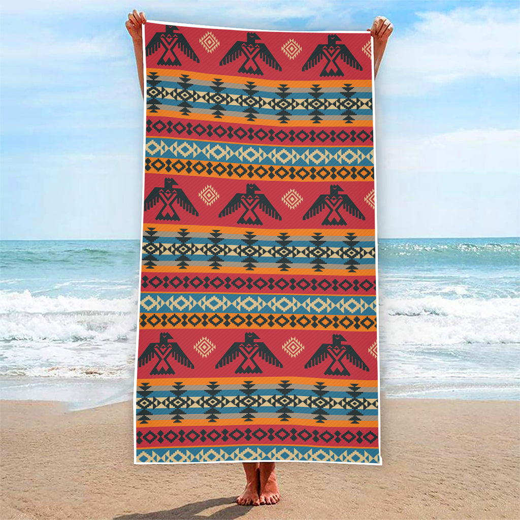 Native American Eagle Pattern Print Beach Towel